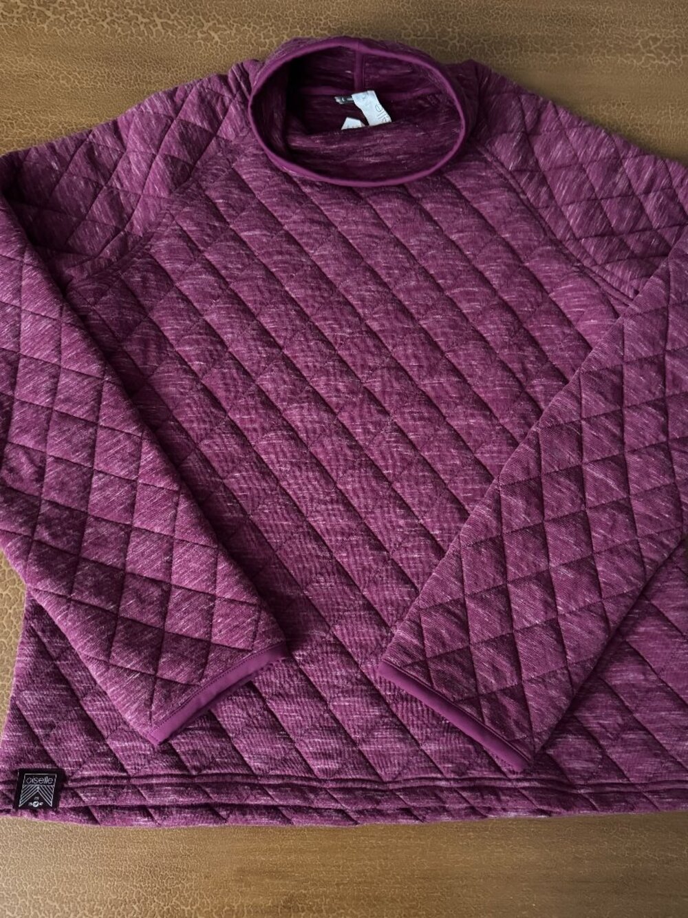 Oiselle Quilted Pink/Purple Pullover Sweater - Size Large